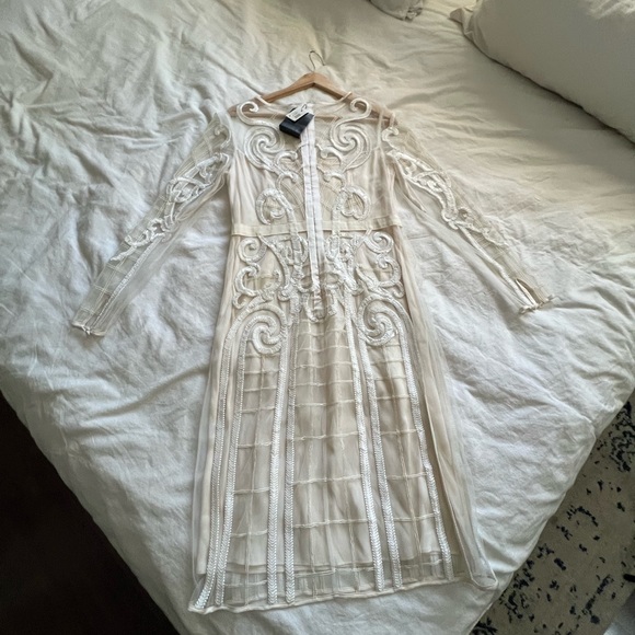 Temperley London Catroux Embroidered layered Tulle ivory cream dress 8 - Picture 2 of 16